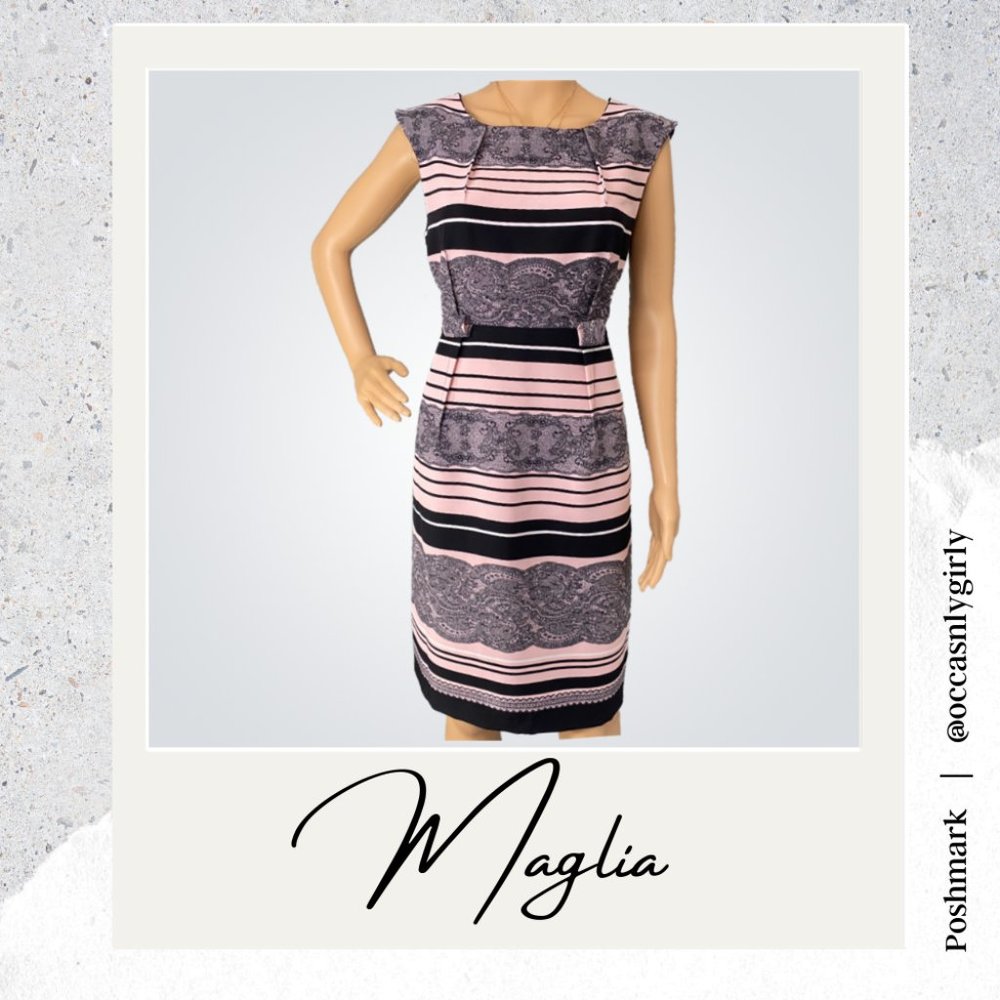 Maglia Empire Waist Pink & Black Lace Print